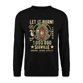 Chili Design Chilisauce 1.000.000 Scoville - Unisex Pullover - Schwarz - Vorne - Alina (178cm) & Michal (187cm)