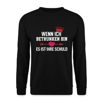 Bier Wein Malle Säufer ist böse Motto Mann Spruch - Unisex Pullover - Schwarz - Vorne - Alina (178cm) & Michal (187cm)