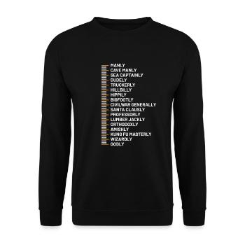 Länge Bart Skala Hipster Wikinger Beard Mann Papa - Unisex Pullover - Schwarz - Vorne - Alina (178cm) & Michal (187cm)