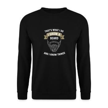 Bart Hipster Wikinger Skala Bärtig Mann Papa - Unisex Pullover - Schwarz - Vorne - Alina (178cm) & Michal (187cm)