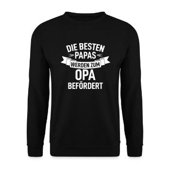 Opa Geschenk Enkel Spruch Bester der Welt Lustig - Unisex Pullover - Schwarz - Vorne - Alina (178cm) & Michal (187cm)