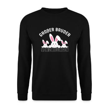 Bruder Geschenk Großer Spruch Kleiner Cool 2021 - Unisex Pullover - Schwarz - Vorne - Alina (178cm) & Michal (187cm)