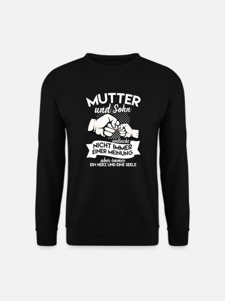 Stolze Mama & Sohn Geschenk Mutter Familie Spruch - Unisex Pullover - Schwarz