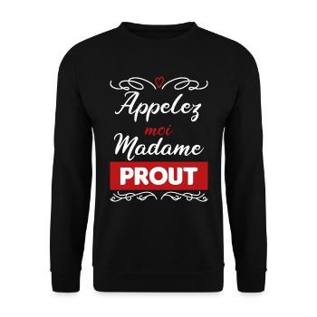 cadeau drôle madame prout - Sweat-shirt Unisexe - noir - Devant - Alina (178cm) & Michal (187cm)