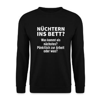 Bier Wein Malle Säufer ist böse Motto Mann Spruch - Unisex Pullover - Schwarz - Vorne - Alina (178cm) & Michal (187cm)