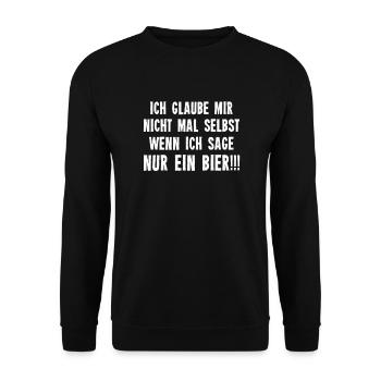 Bier Wein Malle Säufer ist böse Motto Mann Spruch - Unisex Pullover - Schwarz - Vorne - Alina (178cm) & Michal (187cm)