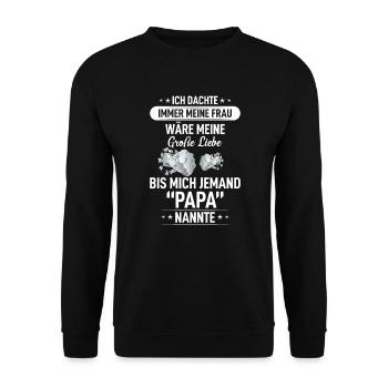 Papa - Unisex Pullover - Schwarz - Vorne - Alina (178cm) & Michal (187cm)