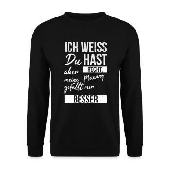 Lustig Funny Witzig Statement Papa Spruch Mann - Unisex Pullover - Schwarz - Vorne - Alina (178cm) & Michal (187cm)