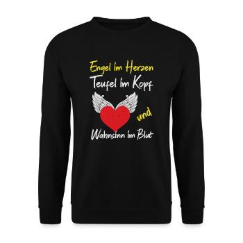 Lustig Funny Witzig Statement Papa Spruch Mann - Unisex Pullover - Schwarz - Vorne - Alina (178cm) & Michal (187cm)