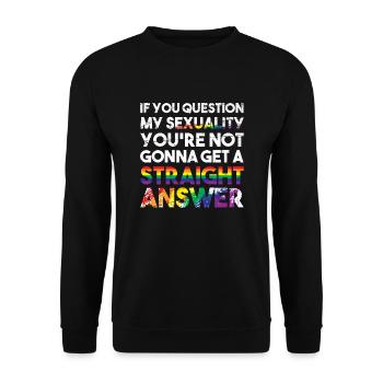 LGBTQ+ - Unisex Pullover - Schwarz - Vorne - Alina (178cm) & Michal (187cm)