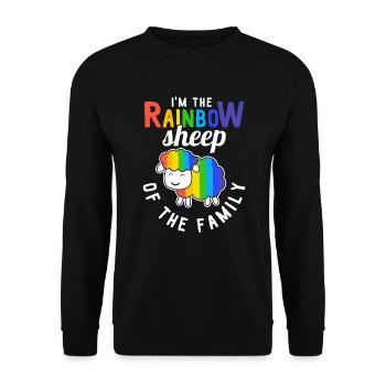 LGBT Bi CSD Rainbow Gay Pride Lesben LGBTQ Outfit - Unisex Pullover - Schwarz - Vorne - Alina (178cm) & Michal (187cm)