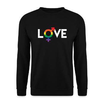 Rainbow Vêtements LGBT Homme LGBTQ Gay Pride Tenue - Sweat-shirt Unisexe - noir - Devant - Alina (178cm) & Michal (187cm)