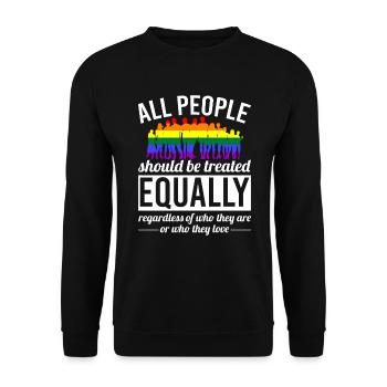 Gay Pride - Sweat-shirt Unisexe - noir - Devant - Alina (178cm) & Michal (187cm)