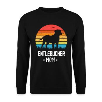 Entlebucher Sennenhund Mama Retro Vintage - Unisex Pullover - Schwarz - Vorne - Alina (178cm) & Michal (187cm)