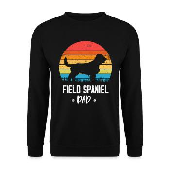 Field Spaniel Papa Retro Vintage - Unisex Sweatshirt - black - Front - Alina (178cm) & Michal (187cm)