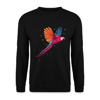 Ara Papagei Geometrischer Vogel Sittich Ornitholog - Unisex Pullover - Schwarz - Vorne - Alina (178cm) & Michal (187cm)