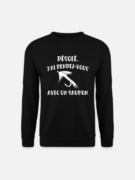 rendez-vous avec un saumon - Sweat-shirt Unisexe - noir