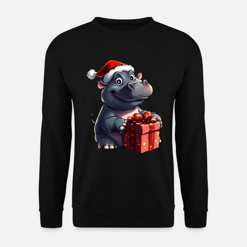 Nilpferde Weihnachten - Unisex Pullover - Schwarz