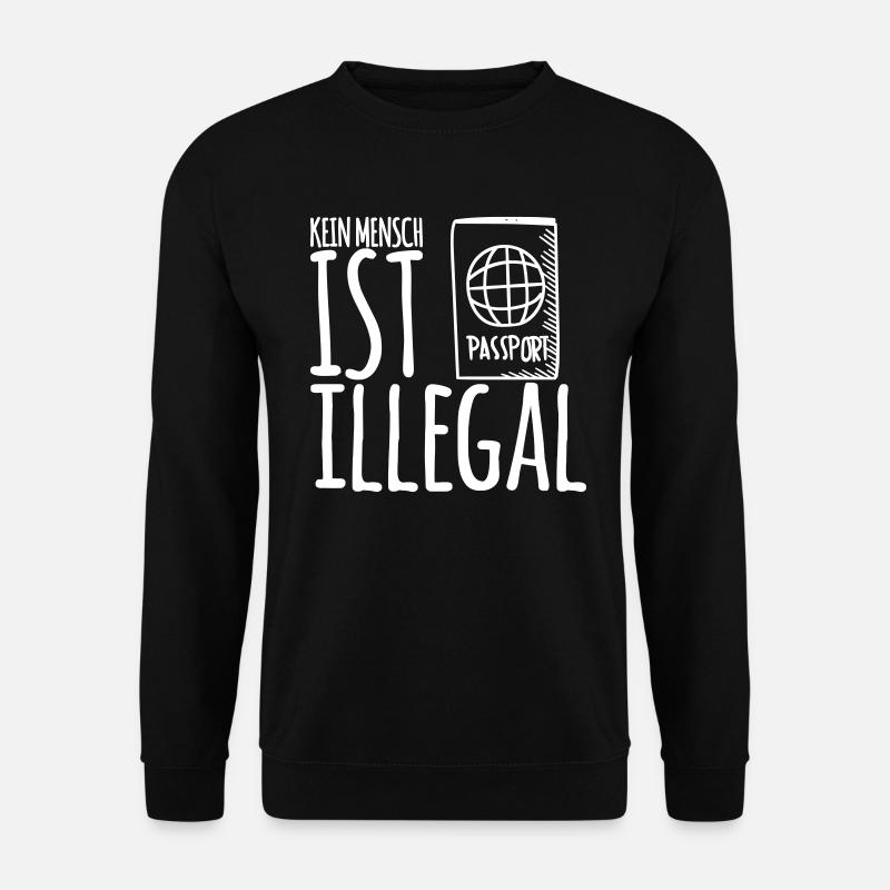 Kein Mensch ist illegal - Menschenrechte - Unisex Pullover - Schwarz