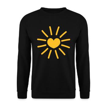 Herzsonne Sonne Sonnenschein - heart sun sunshine - Unisex Sweatshirt - black - Front - Alina (178cm) & Michal (187cm)