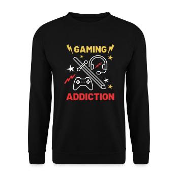 Gaming addiction - Unisex Sweatshirt - black - Front - Alina (178cm) & Michal (187cm)