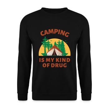 Camping my kind of drug - Unisex Sweatshirt - black - Front - Alina (178cm) & Michal (187cm)