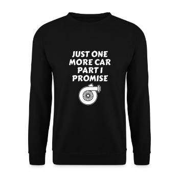 Just one more car part I promise - Unisex Sweatshirt - black - Front - Alina (178cm) & Michal (187cm)