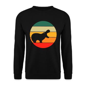Hippopotame rétro hippopotame - Sweat-shirt Unisexe - noir - Devant - Alina (178cm) & Michal (187cm)
