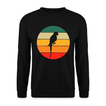 Perroquet rétro - Sweat-shirt Unisexe - noir - Devant - Alina (178cm) & Michal (187cm)