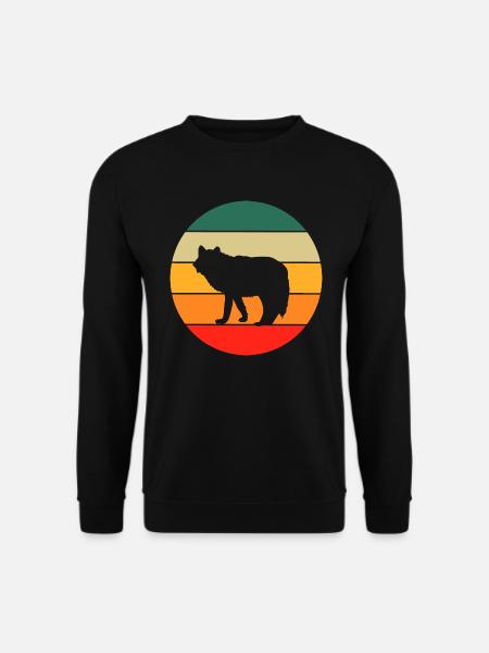 Retro Wolf - Unisex Sweatshirt - black
