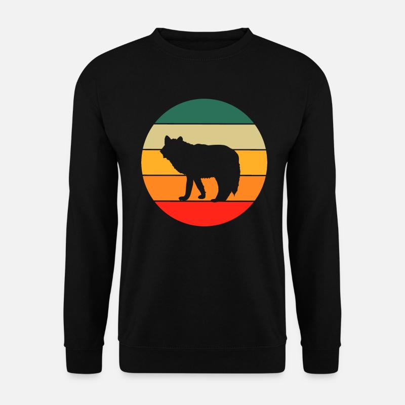 Retro Wolf - Unisex Pullover - Schwarz