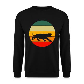 Animal Lovers Asia Predator Gift Retro Tiger - Unisex Sweatshirt - black - Front - Alina (178cm) & Michal (187cm)