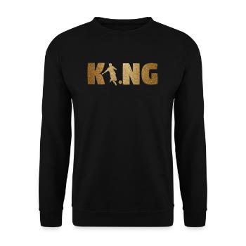 KING Soccer! Soccer! Ball! Present! - Unisex Sweatshirt - black - Front - Alina (178cm) & Michal (187cm)