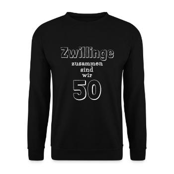Anniversaire 25 ans Jumeaux Drôle Fun Cadeau - Sweat-shirt Unisexe - noir - Devant - Alina (178cm) & Michal (187cm)