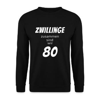 Anniversaire 40 ans Jumeaux Drôle Fun Cadeau - Sweat-shirt Unisexe - noir - Devant - Alina (178cm) & Michal (187cm)