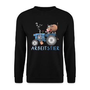 Funny workhorse - Unisex Sweatshirt - black - Front - Alina (178cm) & Michal (187cm)