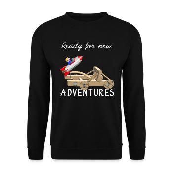 Adventure - Adventure - Unisex Sweatshirt - black - Front - Alina (178cm) & Michal (187cm)