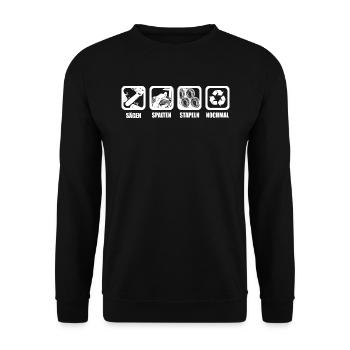 Forstwirt Holz Machen - Unisex Pullover - Schwarz - Vorne - Alina (178cm) & Michal (187cm)