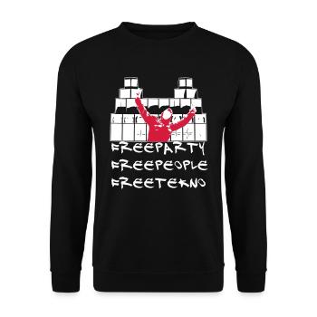 free23 - Sweat-shirt Unisexe - noir - Devant - Alina (178cm) & Michal (187cm)