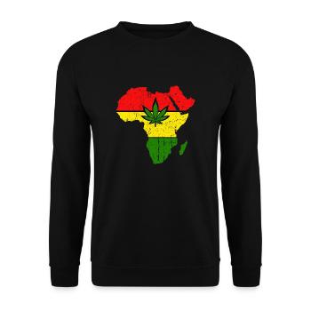 AFRICA, REGGAE, HEMP, MARLEY, RASTAFARI, JAMAICA - Unisex Sweatshirt - black - Front - Alina (178cm) & Michal (187cm)