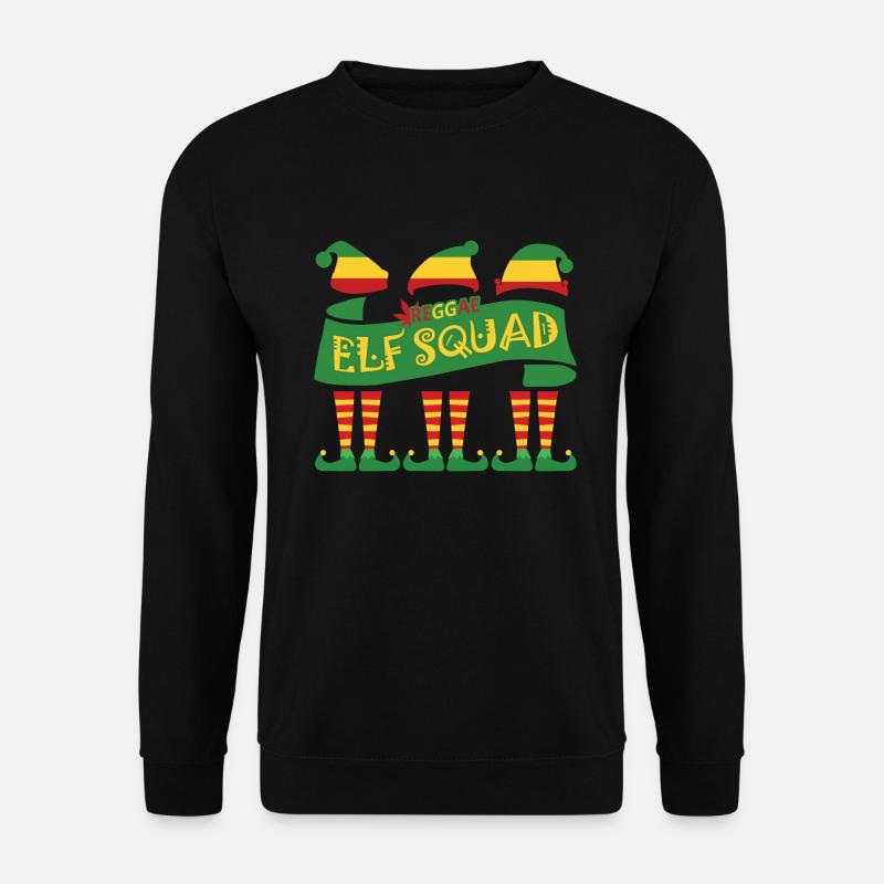 Reggae elf squad, noël, drôle, noël, rasta - Sweat-shirt Unisexe - noir