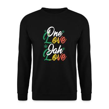 one love jah love, reggae, rastafarian, marley - Sweat-shirt Unisexe - noir - Devant - Alina (178cm) & Michal (187cm)