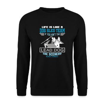 Dog Sled Team, sled dogs, Husky, Alaska - Unisex Sweatshirt - black - Front - Alina (178cm) & Michal (187cm)