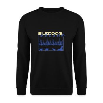 Sleddog Racing, Hundeschlitten, Schlittenhunde - Unisex Pullover - Schwarz - Vorne - Alina (178cm) & Michal (187cm)
