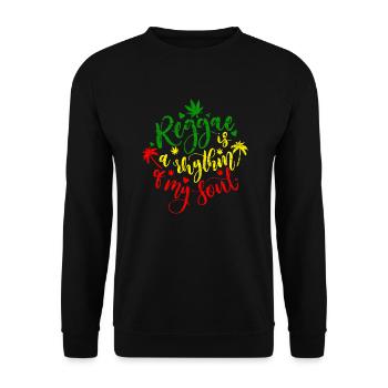 Reggae a Rhythm of My Soul, Marley, Rasta, Jamaica - Unisex Sweatshirt - black - Front - Alina (178cm) & Michal (187cm)