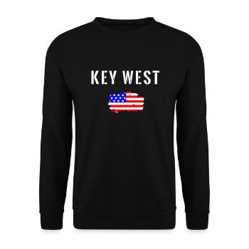 Key West USA Vacation America Flag Florida - Unisex Sweatshirt - black - Front - Alina (178cm) & Michal (187cm)