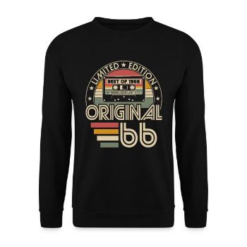 Born in 1966 Vintage Birthday Retro - Unisex Sweatshirt - black - Front - Alina (178cm) & Michal (187cm)