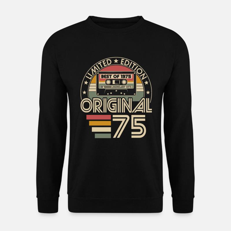 Jahrgang 1975 geboren Vintage Geburtstag Retro - Unisex Pullover - Schwarz