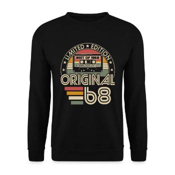 Born in 1968 Vintage Birthday Retro - Unisex Sweatshirt - black - Front - Alina (178cm) & Michal (187cm)