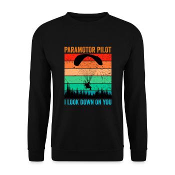 Paramoteur Je te méprise Paramoteur vintage - Sweat-shirt Unisexe - noir - Devant - Alina (178cm) & Michal (187cm)